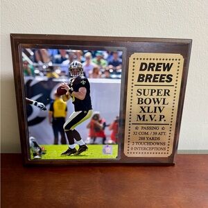 NFL Super Bowl XLIV MVP Plaque Drew Brees